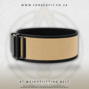 4" Weightlifting Belt - Tan Canvas