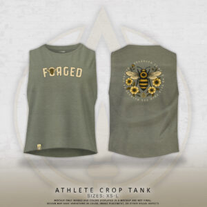 WOMAN’S ATHLETE CROP OLIVE – BEE MADNESS