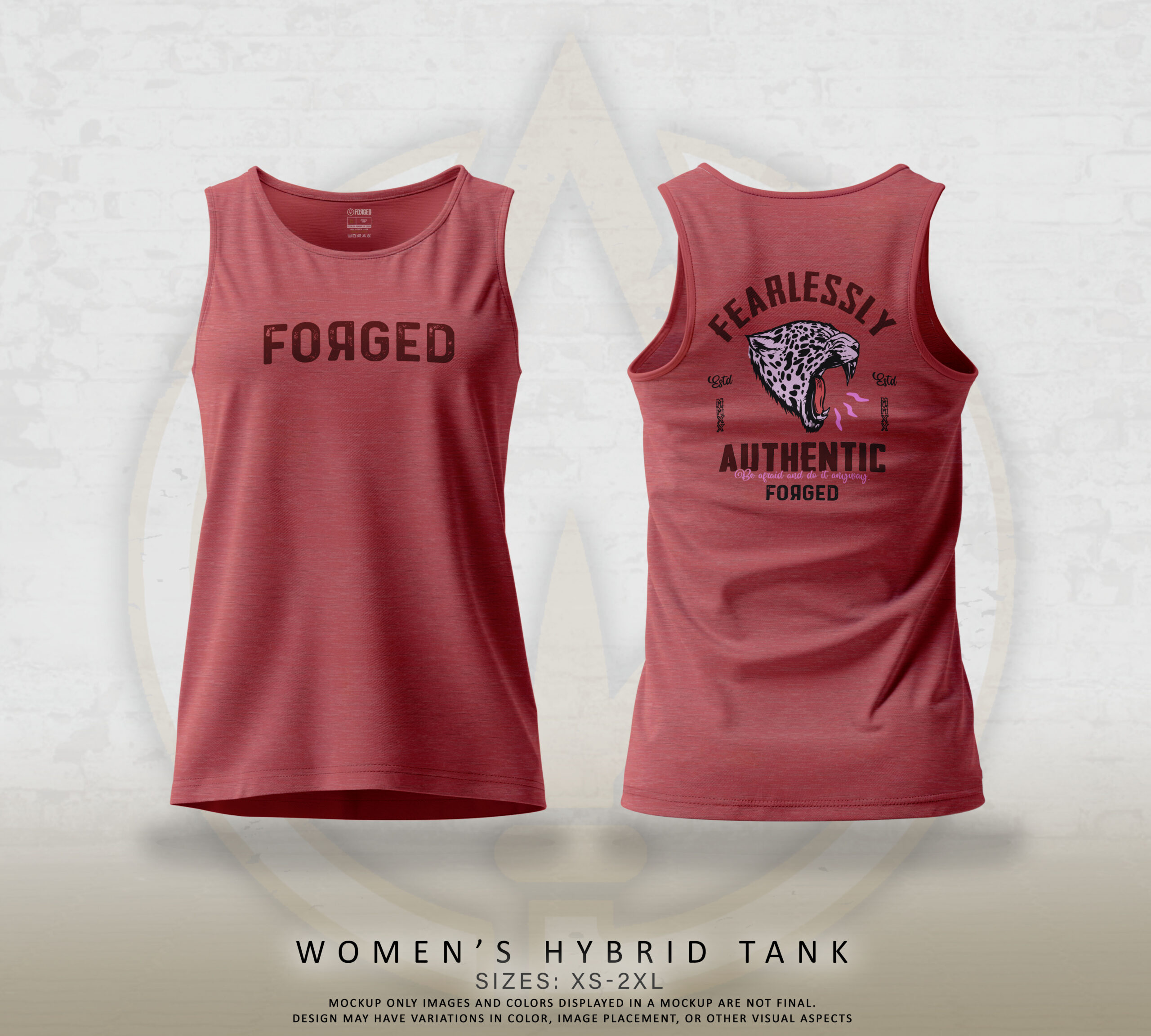 WOMAN’S HYBRID TANK RED – AUTHENTIC