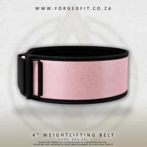 4" Weightlifting Belt - Salmon Pink Sparkle