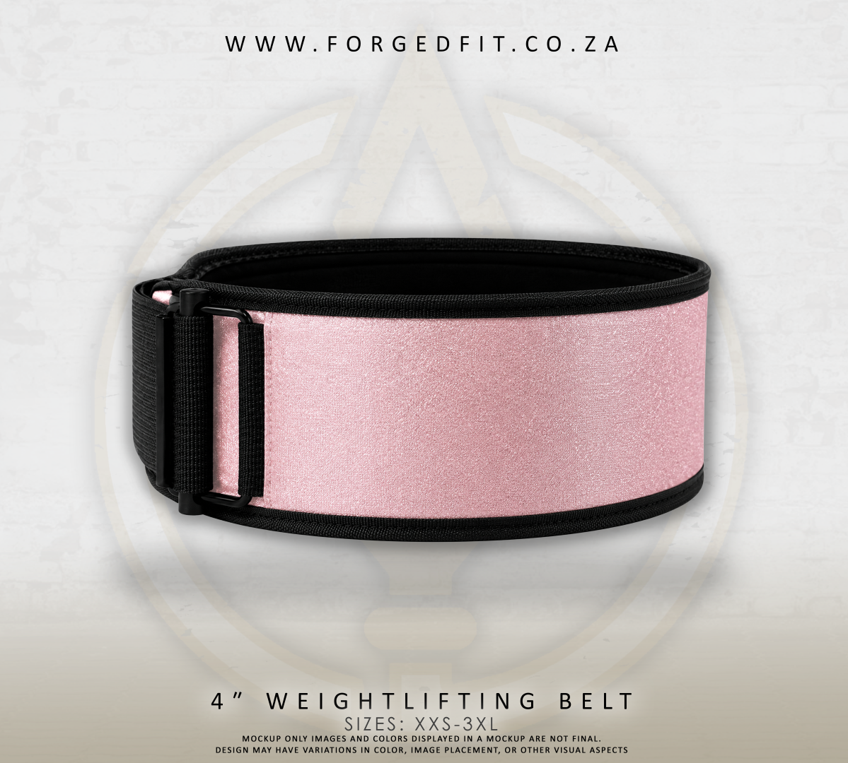 4" Weightlifting Belt - Salmon Pink Sparkle