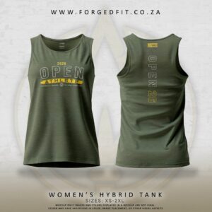 WOMAN’S HYBRID TANK OLIVE – OPEN26 ATHLETE