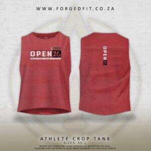 WOMAN’S ATHLETE CROP RED – OPEN26 CLASSIC