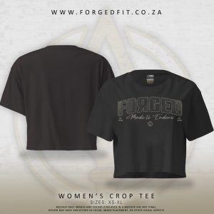 WOMAN’S CROP TEE BLACK– ENDURE