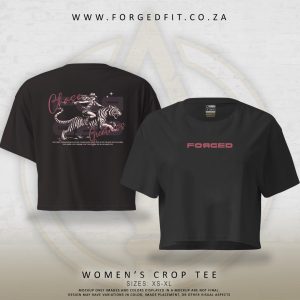 WOMAN’S CROP TEE BLACK –  GREATNESS