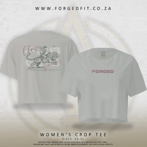 WOMAN’S CROP TEE GREY – GREATNESS