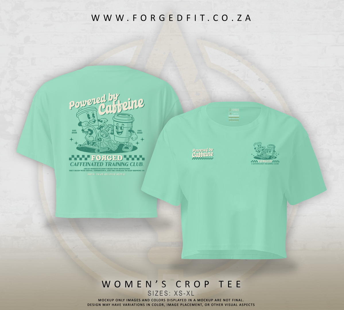 WOMAN’S CROP TEE MINT– CAFFEINE